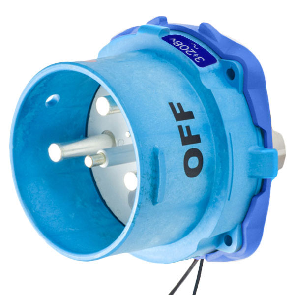 63-98163-262 - DSN150 INLET POLY BLUE SIZE 5 TYPE 4X IP 69 3P+G 150A 208 VAC 60 Hz +2 AUX